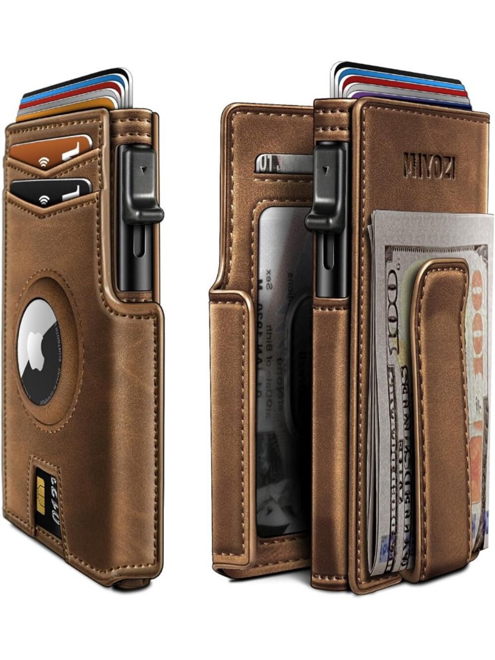 Slim RFID Blocking Wallet with Money Clip, Pop-Up Card Holder, Gift Box Included